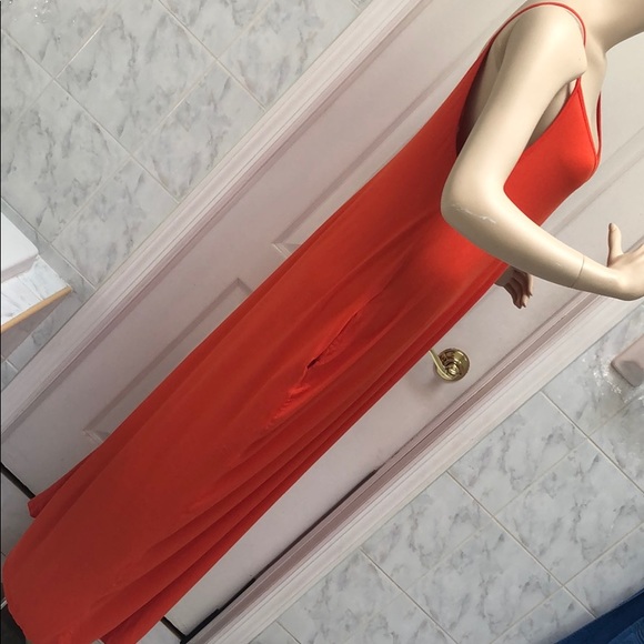#27 ORANGE SOLID CAMI MAXI DRESS - Picture 4 of 6
